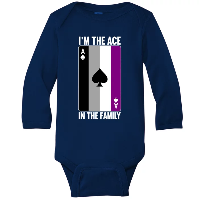 Asexual Pride Asexuality Awareness Im The Ace In The Family Cool Gift Baby Long Sleeve Bodysuit