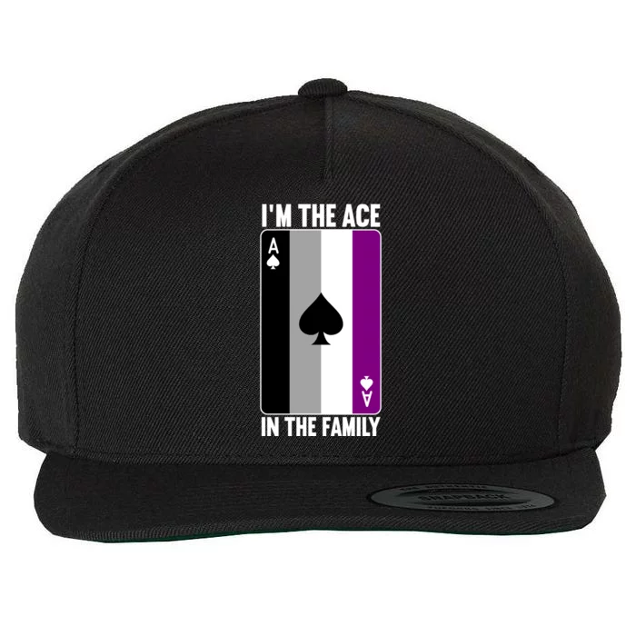 Asexual Pride Asexuality Awareness Im The Ace In The Family Gift Wool Snapback Cap