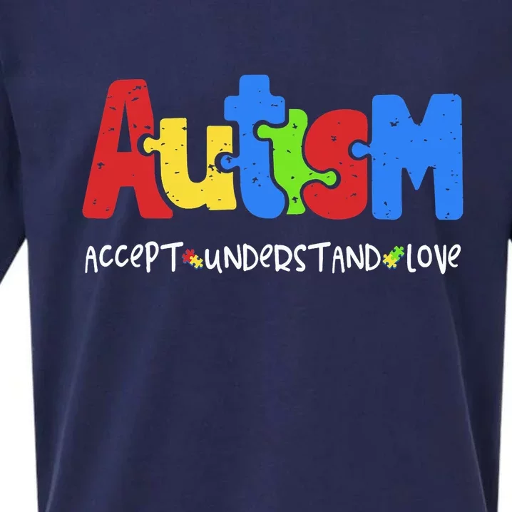 Autism Puzzle Accept Understand Love Autism Awareness Sueded Cloud Jersey T-Shirt