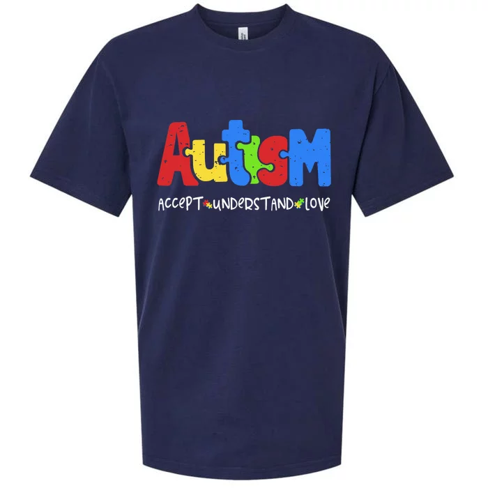 Autism Puzzle Accept Understand Love Autism Awareness Sueded Cloud Jersey T-Shirt