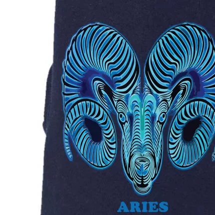 Aries Personality Astrology Zodiac Sign Horoscope Design Doggie 3-End Fleece Hoodie