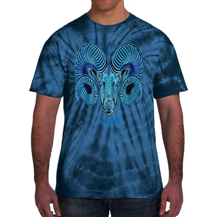 Aries Personality Astrology Zodiac Sign Horoscope Design Tie-Dye T-Shirt