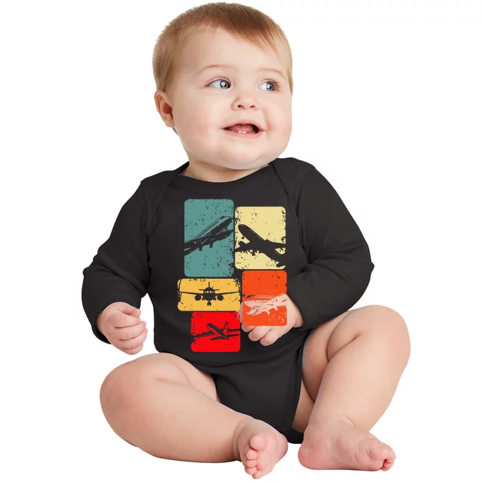 Airplane Pilot Baby Long Sleeve Bodysuit