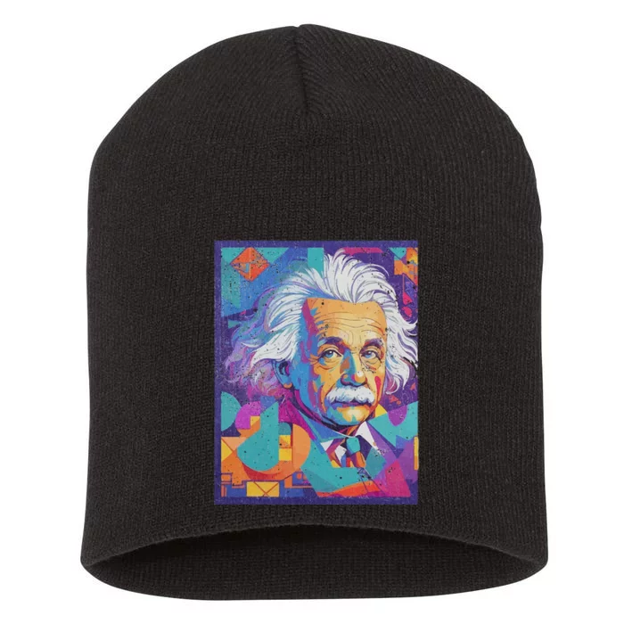 Albert Pop Art Portrait Short Acrylic Beanie