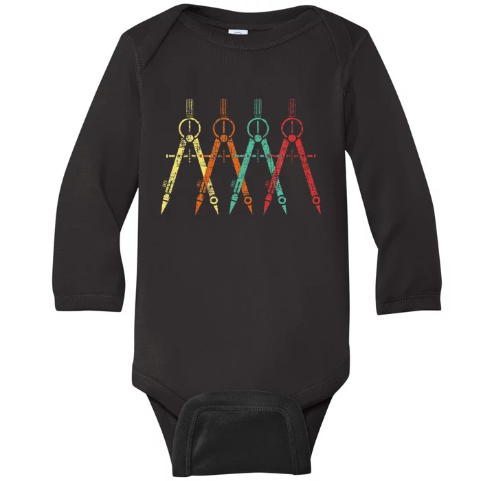 Architect Protractor Architecture Art Architectural Baby Long Sleeve Bodysuit