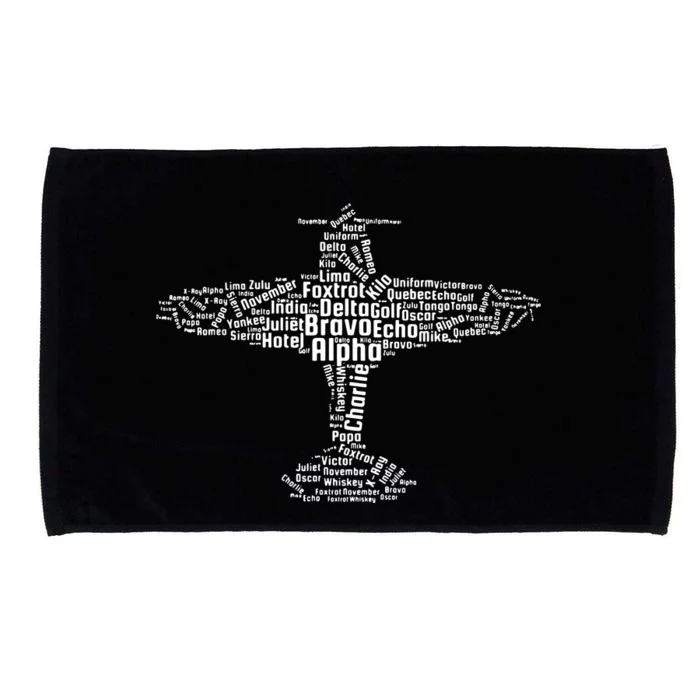 Aviation Phonetic Alphabet Flying Pilot Gift Microfiber Hand Towel