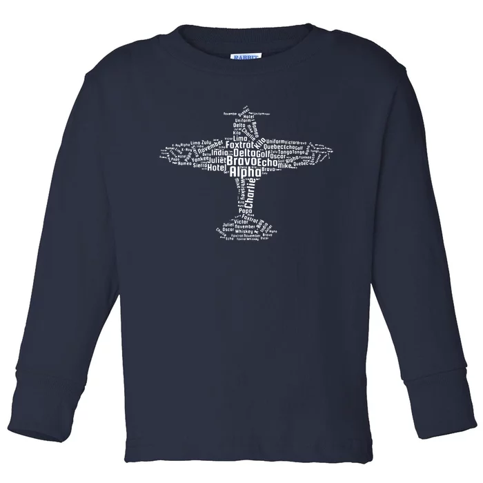 Aviation Phonetic Alphabet Flying Pilot Gift Toddler Long Sleeve Shirt