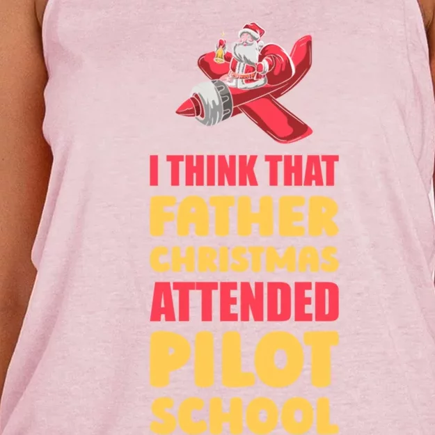 Airplane Pilot Aviator Fly Flying Aircraft Pilot Christmas Gift Women's Knotted Racerback Tank