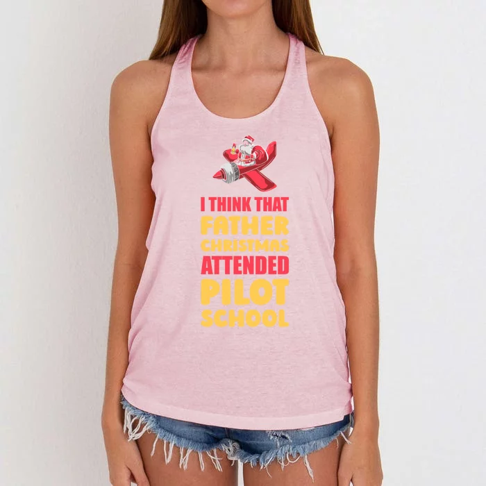 Airplane Pilot Aviator Fly Flying Aircraft Pilot Christmas Gift Women's Knotted Racerback Tank