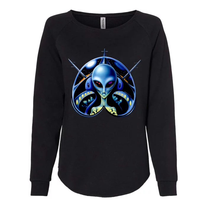 Alien Pilot Womens California Wash Sweatshirt