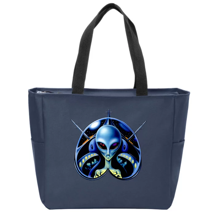 Alien Pilot Zip Tote Bag