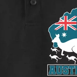 Australian Pride Aussie Gift Kangaroo Dry Zone Grid Performance Polo