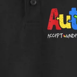 Autism Puzzle Accept Understand Love Autism Awareness Dry Zone Grid Performance Polo