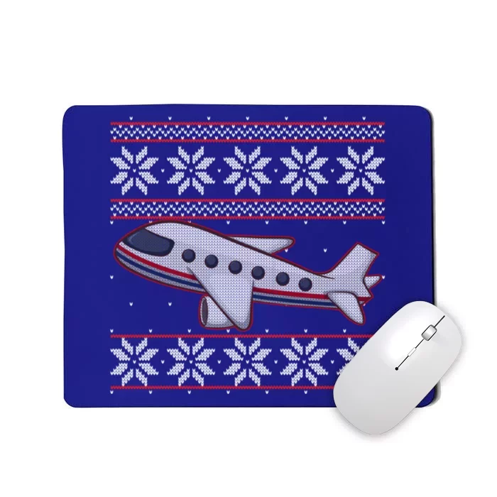 Airplane Pilots Aviation Crew Matching Ugly Christmas Plane Gift Mousepad