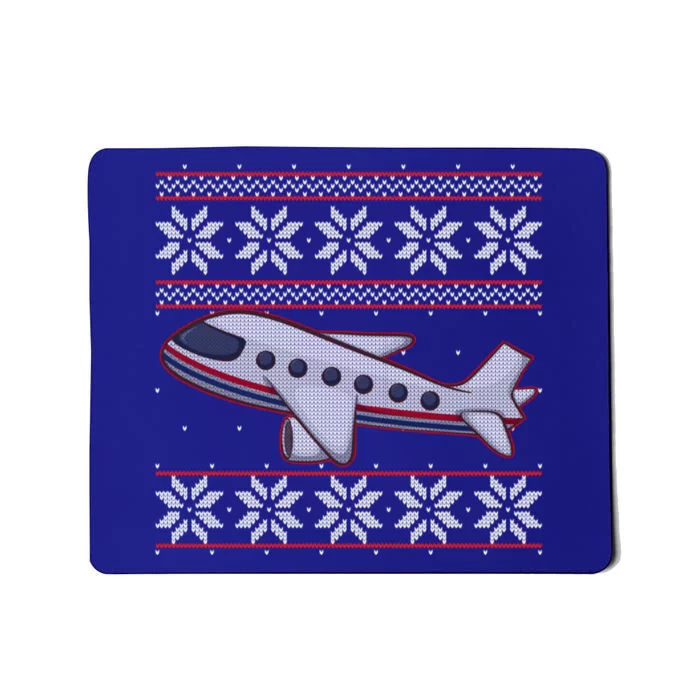 Airplane Pilots Aviation Crew Matching Ugly Christmas Plane Gift Mousepad