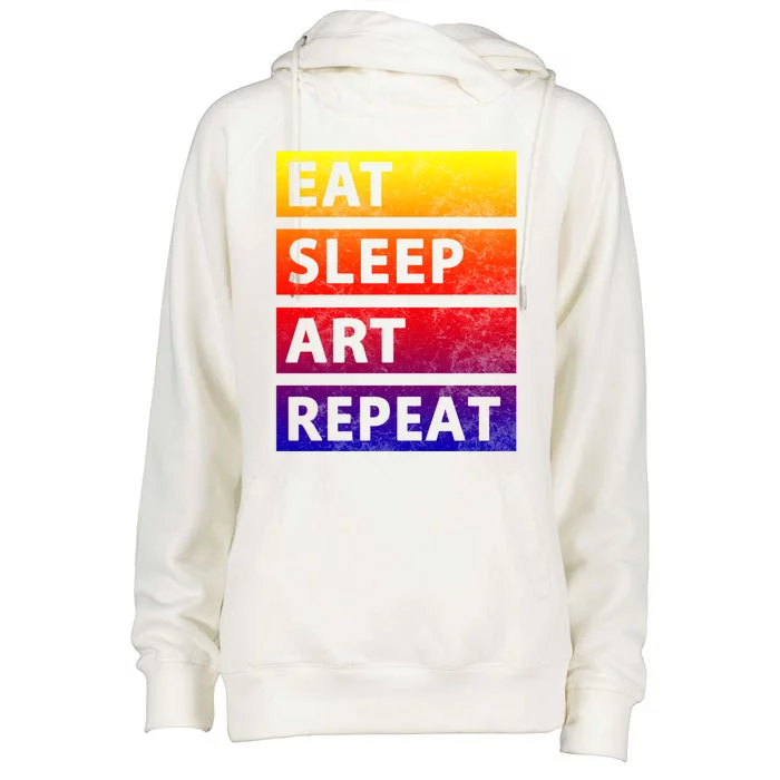 Art Painting Artist Gift Eat Sleep Art Gift Womens Funnel Neck Pullover Hood