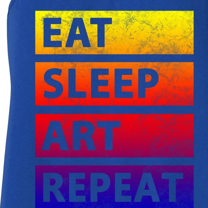 Art Painting Artist Gift Eat Sleep Art Gift Women's Racerback Tank