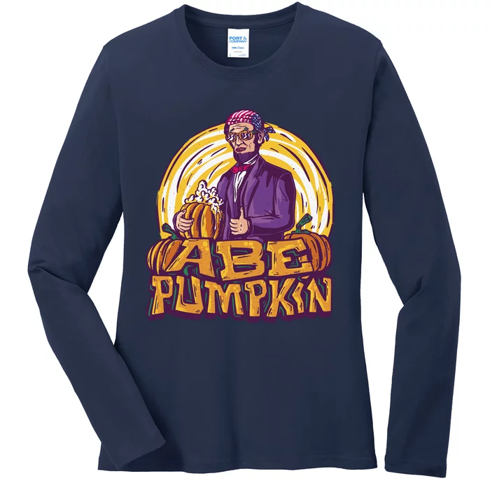 Abe Pumpkin Ladies Long Sleeve Shirt