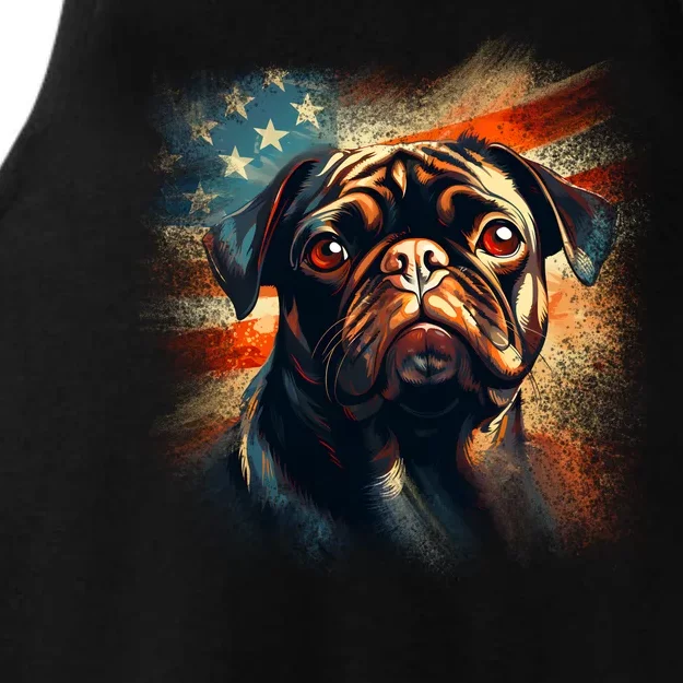 American Pug Ladies Tri-Blend Wicking Tank