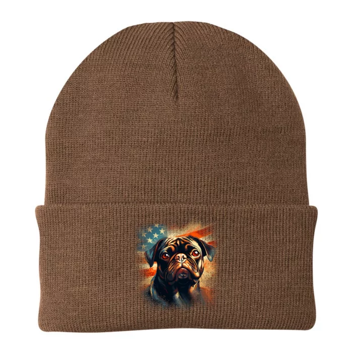 American Pug Knit Cap Winter Beanie