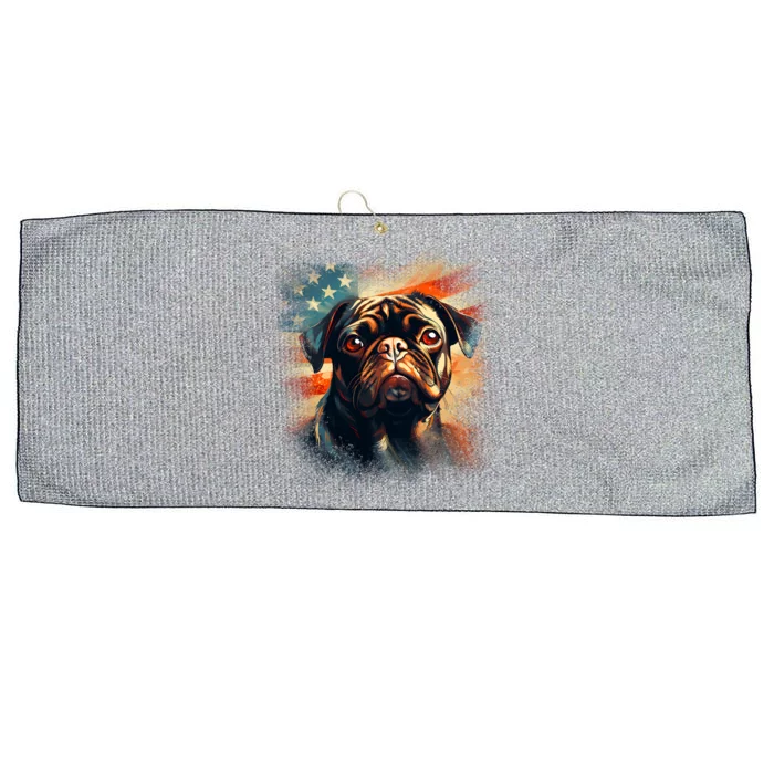 American Pug Large Microfiber Waffle Golf Towel