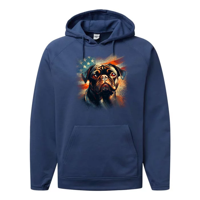 American Pug Performance Fleece Hoodie