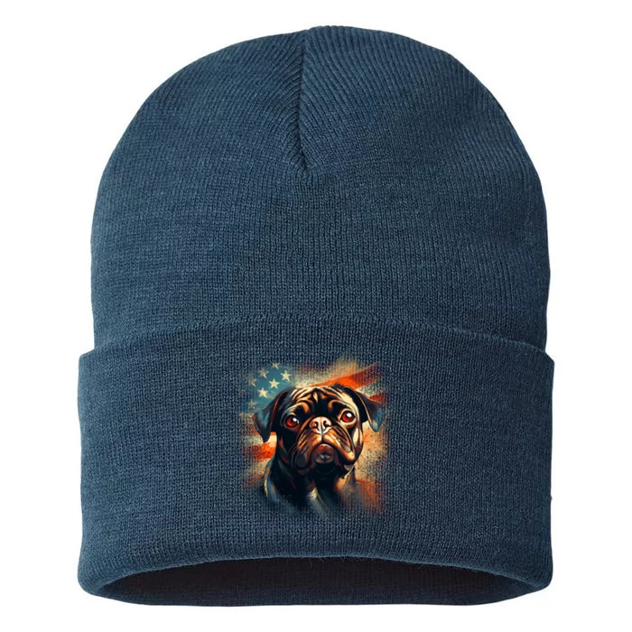 American Pug Sustainable Knit Beanie