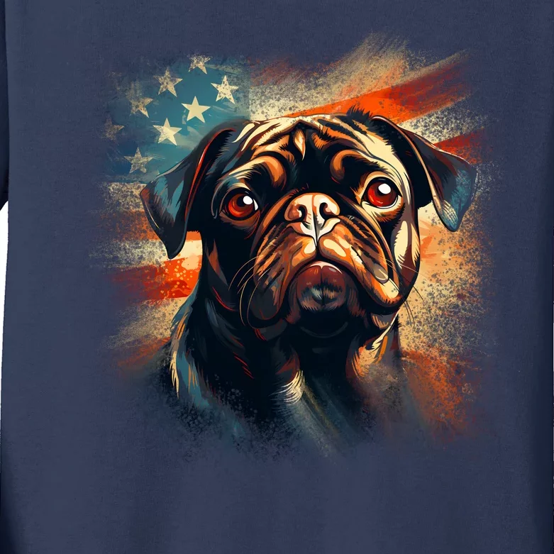 American Pug Kids Long Sleeve Shirt