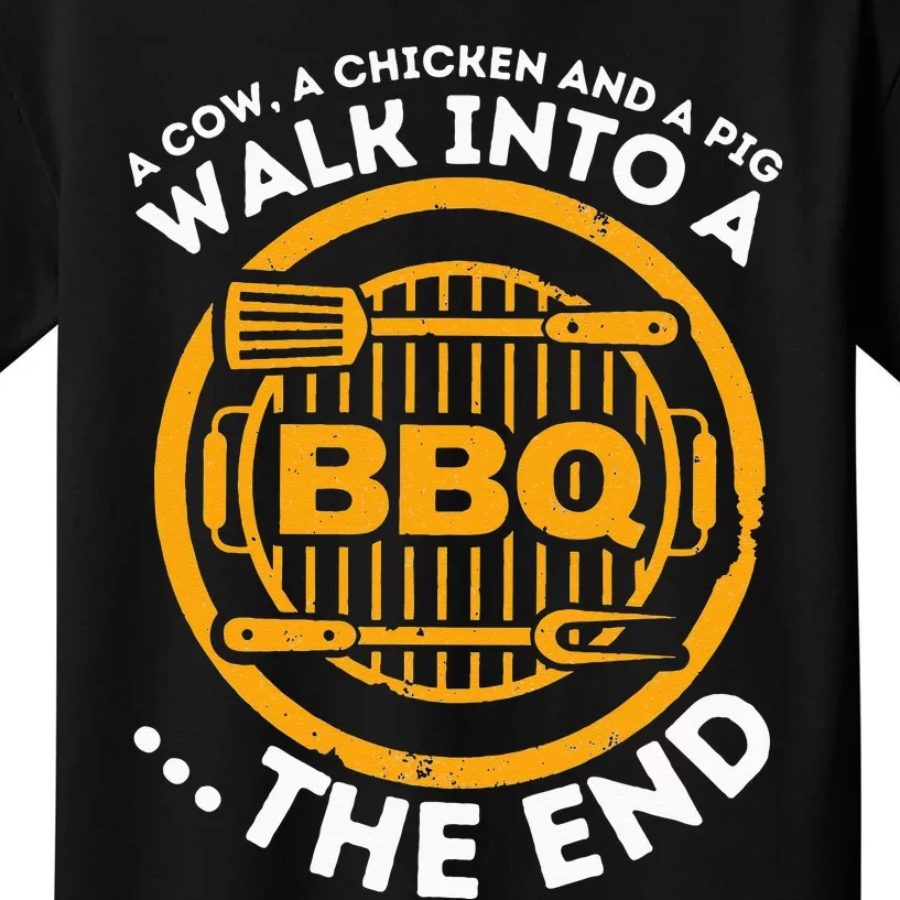 A Pig A Chicken And A Cow Funny BBQ Smoker Barbecue Grill Kids T-Shirt