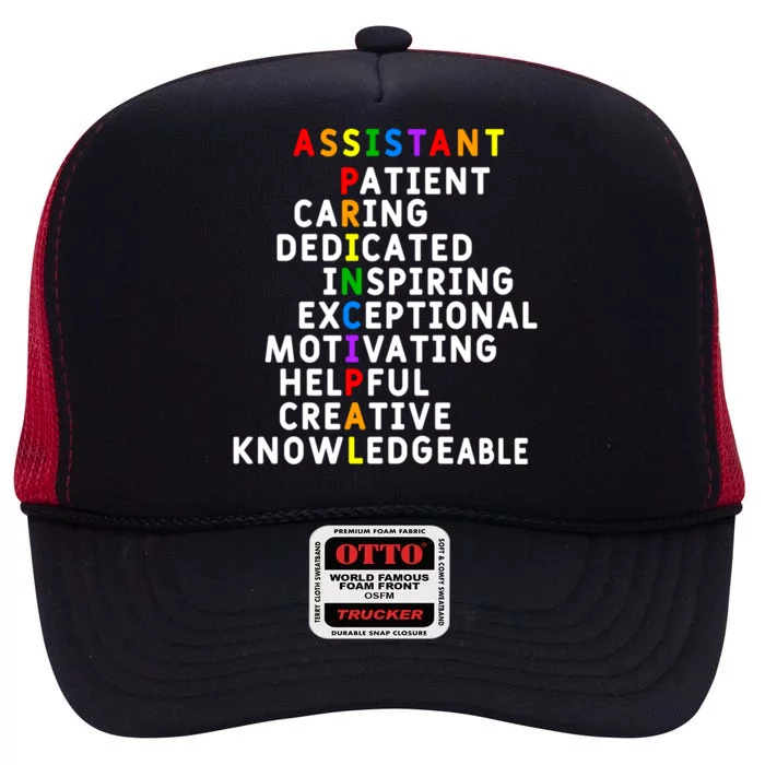 Assistant Principal Appreciation School Assistant Principal Great Gift High Crown Mesh Trucker Hat