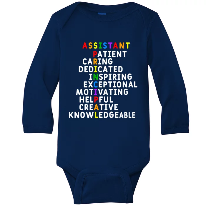 Assistant Principal Appreciation School Assistant Principal Great Gift Baby Long Sleeve Bodysuit