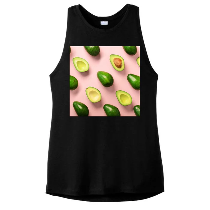 Avocado Pattern Ladies Tri-Blend Wicking Tank