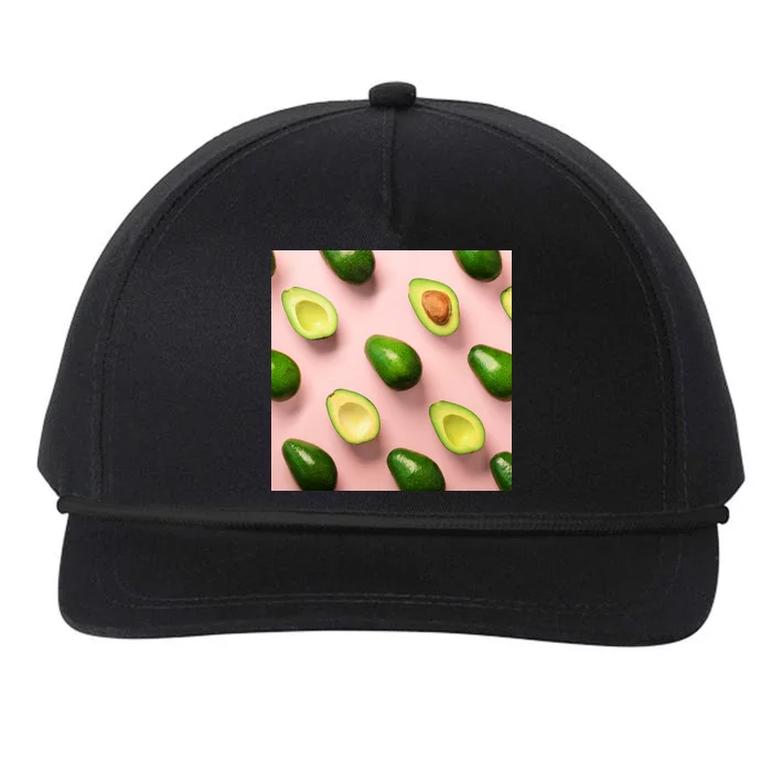 Avocado Pattern Snapback Five-Panel Rope Hat