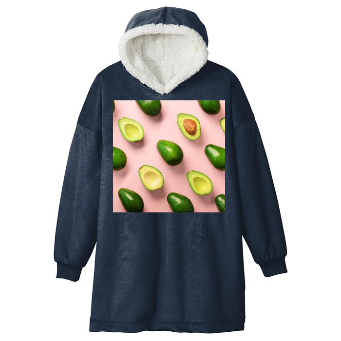 Avocado Pattern Hooded Wearable Blanket