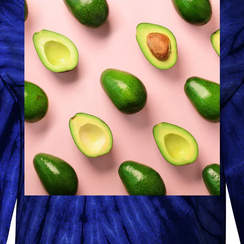 Avocado Pattern Tie-Dye Long Sleeve Shirt