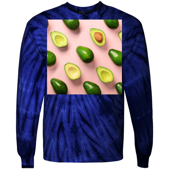 Avocado Pattern Tie-Dye Long Sleeve Shirt