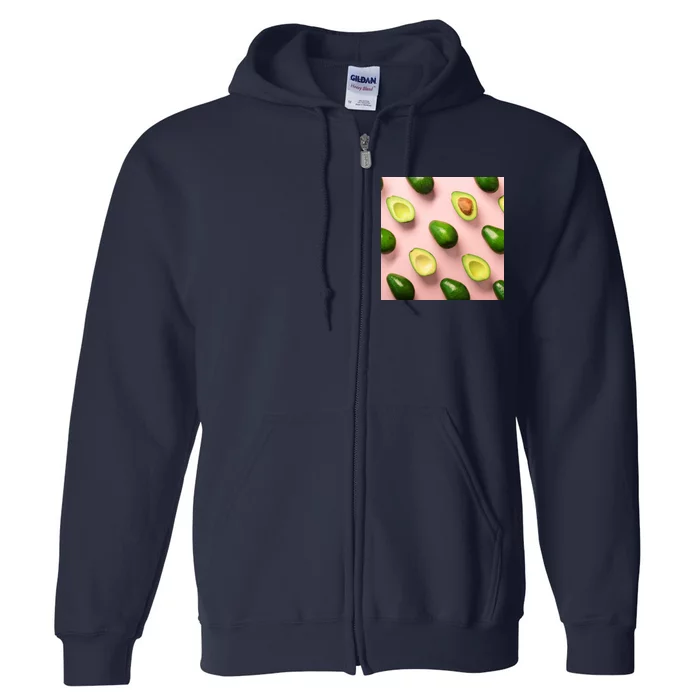 Avocado Pattern Full Zip Hoodie