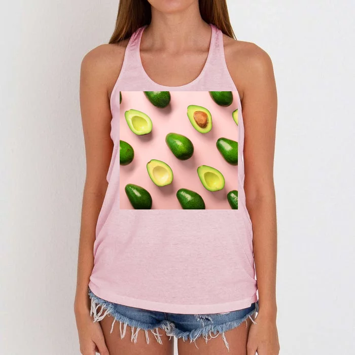 Avocado Pattern Women's Knotted Racerback Tank