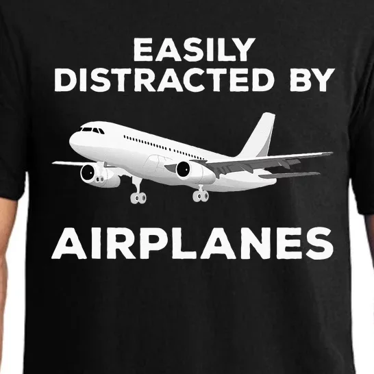 Airplane Pilot Aviation Easily Distracted By Airplanes Pajama Set