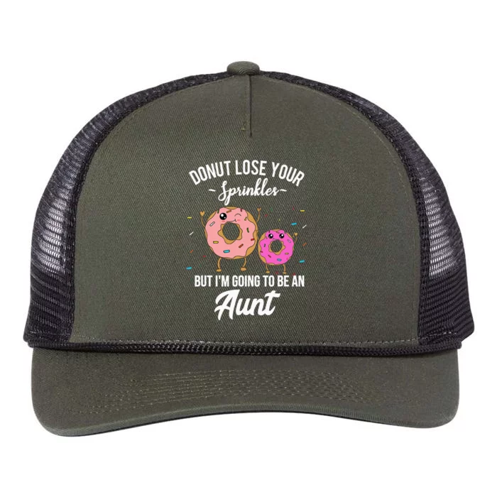 Aunt Pregnancy Announcement Reveal Funny Donut Quote Retro Rope Trucker Hat Cap