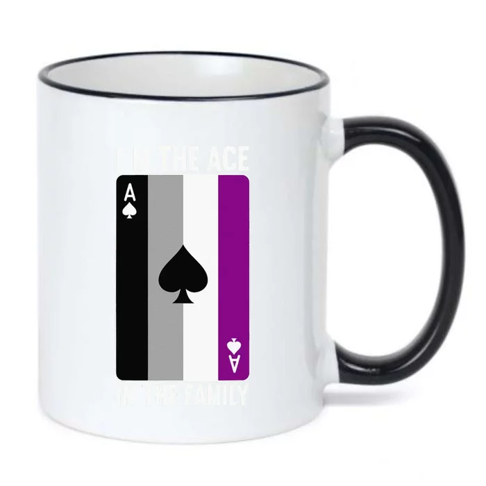 Asexual Pride Asexuality Awareness Im The Ace In The Family Tall Black Color Changing Mug