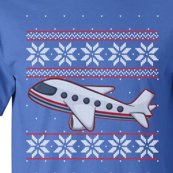 Airplane Pilots Aviation Crew Matching Ugly Christmas Plane Gift Tall T-Shirt