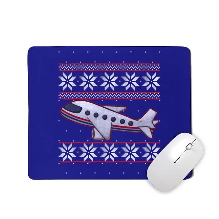 Airplane Pilots Aviation Crew Matching Ugly Christmas Plane Gift Mousepad