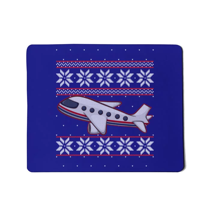 Airplane Pilots Aviation Crew Matching Ugly Christmas Plane Gift Mousepad