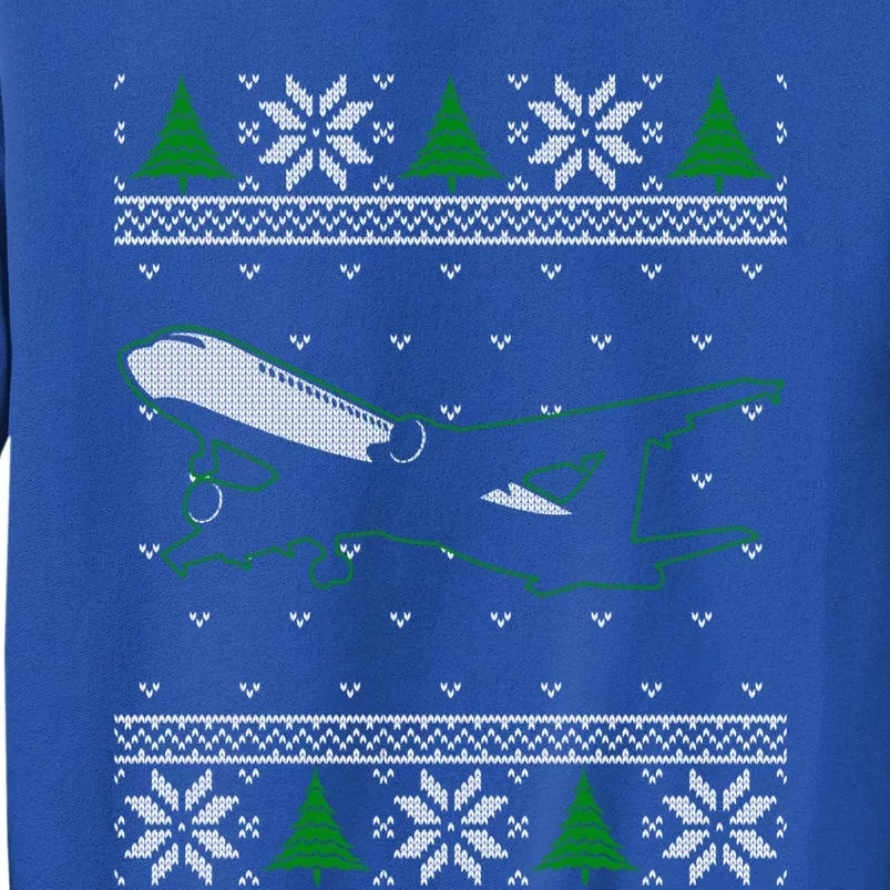 Airplane Pilots Aviation Crew Matching Ugly Christmas Plane Gift Tall Sweatshirt