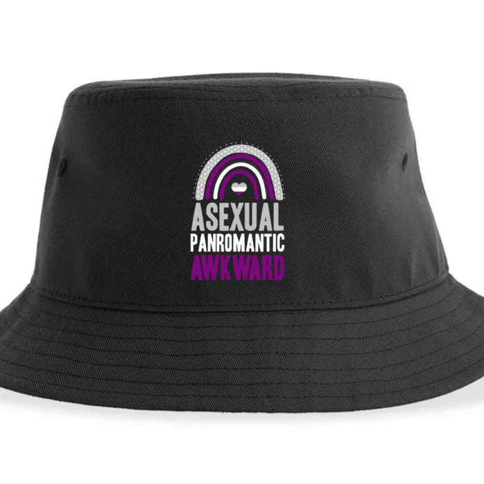 Asexual Panromantic Awkward Asexual Pride Bohemian Rainbow Sustainable Bucket Hat