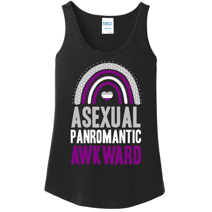 Asexual Panromantic Awkward Asexual Pride Bohemian Rainbow Ladies Essential Tank