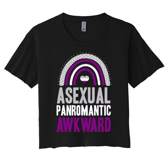 Asexual Panromantic Awkward Asexual Pride Bohemian Rainbow Women's Crop Top Tee