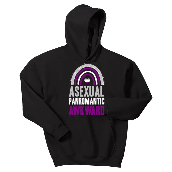 Asexual Panromantic Awkward Asexual Pride Bohemian Rainbow Kids Hoodie