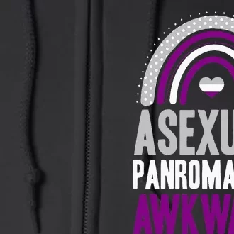 Asexual Panromantic Awkward Asexual Pride Bohemian Rainbow Full Zip Hoodie